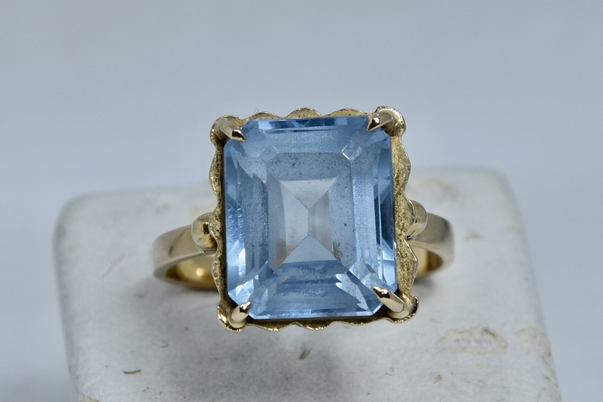 Immagine di ANELLO PIETRA SINTETICA AZZURRA